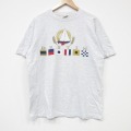 L★古着 半袖 ビンテージ Tシャツ メンズ 90年代 90s ヨット クルーネック USA製 薄グレー 霜降り 25sep08 中古
