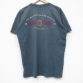 L★古着 半袖 ビンテージ Tシャツ メンズ 90年代 90s BATTLES クルーネック 緑 グリーン ボーダー 25sep08 中古