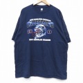 【20%OFF】XL★古着 半袖 ビンテージ Tシャツ メンズ 00年代 00s NFL ニューイングランドペイトリオッツ 大きいサイズ コットン クルーネック 紺 ネイビー アメフト スーパーボウル 25sep09 中古