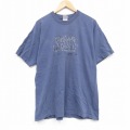 XL★古着 フルーツオブザルーム 半袖 ビンテージ Tシャツ メンズ 00年代 00s ラリー 企業広告 コットン クルーネック 薄紺 ネイビー 25sep09 中古