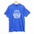 L★古着 フルーツオブザルーム 半袖 ビンテージ Tシャツ メンズ 90年代 90s ポリス クルーネック USA製 青 ブルー 25sep09 中古