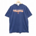 L★古着 リー Lee 半袖 ビンテージ Tシャツ メンズ 00年代 00s デトロイトタイガース コットン クルーネック 紺 ネイビー 25sep10 中古