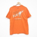 L★古着 ヘインズ Hanes 半袖 ビンテージ Tシャツ メンズ 00年代 00s FLU コットン クルーネック オレンジ 25sep10 中古