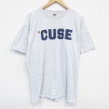 XL★古着 フルーツオブザルーム 半袖 ビンテージ Tシャツ メンズ 00年代 00s CUSE 大きいサイズ コットン クルーネック 薄グレー 霜降り 25sep11 中古