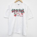 XL★古着 オニータ 半袖 ビンテージ Tシャツ メンズ 90年代 90s サクランボ 大きいサイズ コットン クルーネック 白 ホワイト 霜降り 25sep11 中古
