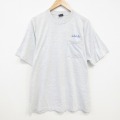 XL★古着 フルーツオブザルーム 半袖 ビンテージ Tシャツ メンズ 90年代 90s TSIS 胸ポケット付き 大きいサイズ クルーネック USA製 薄グレー 霜降り 25sep11 中古