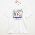 L★古着 フルーツオブザルーム 半袖 ビンテージ Tシャツ メンズ 90年代 90s セントトーマス コットン クルーネック USA製 白 ホワイト 25sep11 中古