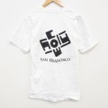 L★古着 半袖 ビンテージ Tシャツ メンズ 90年代 90s サンフランシスコ コットン Vネック USA製 白 ホワイト 25sep11 中古