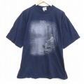 00s 半袖Tシャツ 釣り ネイビー XL | 古着