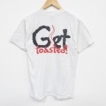 M★古着 半袖 ビンテージ Tシャツ メンズ 00年代 00s GET クルーネック 薄ベージュ カーキ 25sep11 中古