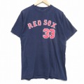 【20%OFF】L★古着 マジェスティック半袖 ビンテージ Tシャツ メンズ 00年代 00s MLB ボストンレッドソックス ジェイソンバリテック コットン クルーネック メジャーリーグ ベースボール 野球 25sep12 中古 半袖