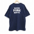 00s 半袖Tシャツ ファイヤーレスキュー ネイビー XL | 古着
