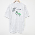 XL★古着 オニータ 半袖 ビンテージ Tシャツ メンズ 90年代 90s 鳥 イノシシ クルーネック 薄グレー 霜降り 25sep12 中古