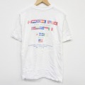 L★古着 ヘインズ Hanes 半袖 ビンテージ Tシャツ メンズ 90年代 90s 国旗 コットン クルーネック 白 ホワイト 25sep13 中古