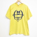 XL★古着 半袖 ビンテージ Tシャツ メンズ 00年代 00s M アディダス コットン クルーネック 黄 イエロー 25sep16 中古