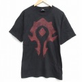 L★古着 半袖 ビンテージ Tシャツ メンズ 00年代 00s ゲーム ブリザード ワールドオブウォークラフト コットン クルーネック 黒 ブラック 25sep16 中古