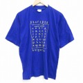 L★古着 半袖 ビンテージ Tシャツ メンズ 00年代 00s ギリシャ文字 コットン クルーネック 青 ブルー 25sep16 中古