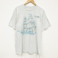 XL★古着 半袖 ビンテージ Tシャツ メンズ 90年代 90s 船 クルーネック 薄グレー 霜降り 25sep16 中古