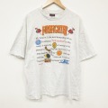 XL★古着 半袖 ビンテージ Tシャツ メンズ 90年代 90s メッセージ 大きいサイズ コットン クルーネック USA製 薄グレー 霜降り 25sep16 中古