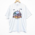 XL★古着 フルーツオブザルーム 半袖 ビンテージ Tシャツ メンズ 90年代 90s 工場 企業広告 クルーネック 薄グレー 霜降り 25sep17 中古