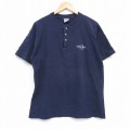 L★古着 半袖 ビンテージ Tシャツ メンズ 00年代 00s CB コットン ヘンリーネック 紺 ネイビー 25sep17 中古