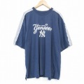 【20%OFF】XL★古着 半袖 ビンテージ Tシャツ メンズ 00年代 00s MLB ニューヨークヤンキース 大きいサイズ クルーネック 紺他 ネイビー メジャーリーグ ベースボール 野球 25sep17 中古