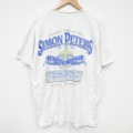 XL★古着 半袖 ビンテージ Tシャツ メンズ 90年代 90s SIMON 大きいサイズ コットン クルーネック USA製 白 ホワイト 25sep17 中古