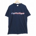 L★古着 半袖 ビンテージ Tシャツ メンズ 90年代 90s アメリカ コットン クルーネック USA製 紺 ネイビー 25sep18 中古