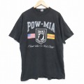 フルーツオブザルーム 90s 半袖Tシャツ POW MIAプリント ブラック XL | 古着