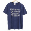 L★古着 フルーツオブザルーム 半袖 ビンテージ Tシャツ メンズ 00年代 00s メッセージ コットン クルーネック 紺 ネイビー 25sep19 中古