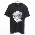 L★古着 半袖 ビンテージ Tシャツ メンズ 00年代 00s エンジン コットン クルーネック 黒 ブラック 25sep19 中古