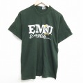 L★古着 フルーツオブザルーム 半袖 ビンテージ Tシャツ メンズ 90年代 90s EMU コットン クルーネック USA製 濃緑 グリーン 25sep19 中古