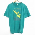 L★古着 半袖 ビンテージ Tシャツ メンズ 80年代 80s シカ クルーネック USA製 緑 グリーン 25sep19 中古
