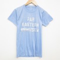 S★古着 半袖 ビンテージ Tシャツ メンズ 80年代 80s FAR フロッキー クルーネック 水色 霜降り 25sep19 中古