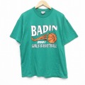 L★古着 ヘインズ Hanes 半袖 ビンテージ Tシャツ メンズ 00年代 00s バスケットボール クルーネック 緑 グリーン 25sep19 中古