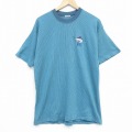 L★古着 半袖 ビンテージ Tシャツ メンズ 90年代 90s 魚 GUY HARVEY クルーネック 青緑 ストライプ 25sep19 中古