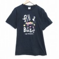 L★古着 半袖 ビンテージ Tシャツ メンズ 00年代 00s ハート コットン クルーネック 黒 ブラック 25sep20 中古