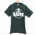 M★古着 フルーツオブザルーム 半袖 ビンテージ Tシャツ メンズ 90年代 90s RAMS コットン クルーネック 緑 グリーン 25sep20 中古