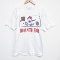 XL★古着 ヘインズ Hanes 半袖 ビンテージ Tシャツ メンズ 80年代 80s ソフトボール コットン クルーネック USA製 白 ホワイト 25sep20 中古