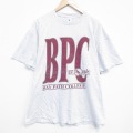 XL★古着 半袖 ビンテージ Tシャツ メンズ 90年代 90s BPC 大きいサイズ クルーネック USA製 薄グレー 霜降り 25sep20 中古