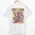 L★古着 半袖 ビンテージ Tシャツ メンズ 00年代 00s 消防車 クルーネック 薄グレー 霜降り 25sep22 中古