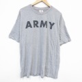 XL★古着 半袖 ビンテージ Tシャツ メンズ 00年代 00s ミリタリー アーミー ARMY 大きいサイズ クルーネック グレー 霜降り 25sep24 中古