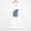 XL★古着 半袖 ビンテージ Tシャツ メンズ 90年代 90s BLACK コットン クルーネック USA製 白 ホワイト 25sep25 中古
