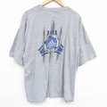 XL★古着 アディダス adidas 半袖 ビンテージ Tシャツ メンズ 90年代 90s ビッグロゴ 大きいサイズ クルーネック USA製 グレー 霜降り 【spe】 25sep26 中古