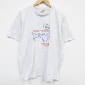 XL★古着 半袖 ビンテージ Tシャツ メンズ 90年代 90s ダンス コットン クルーネック USA製 薄グレー 霜降り 25sep26 中古