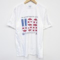 L★古着 半袖 ビンテージ Tシャツ メンズ 00年代 00s USAロゴ コットン クルーネック 白 ホワイト 25sep26 中古