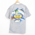 L★古着 半袖 ビンテージ Tシャツ メンズ 00年代 00s 魚 胸ポケット付き クルーネック グレー 霜降り 25sep25 中古