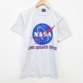 S★古着 フルーツオブザルーム 半袖 ビンテージ Tシャツ メンズ 90年代 90s NASA クルーネック USA製 薄グレー 霜降り 【spe】 25sep29 中古