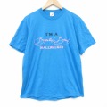 L★古着 ジャージーズ 半袖 ビンテージ Tシャツ メンズ 80年代 80s フラミンゴ クルーネック USA製 水色 26mar11