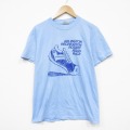 M★古着 ヘインズ 半袖 ビンテージ Tシャツ メンズ 80年代 80s ロードレース クルーネック USA製 水色【spe】 26mar16